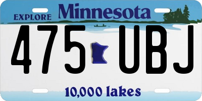 MN license plate 475UBJ
