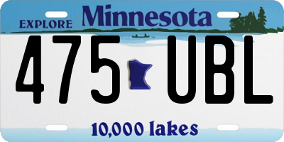 MN license plate 475UBL