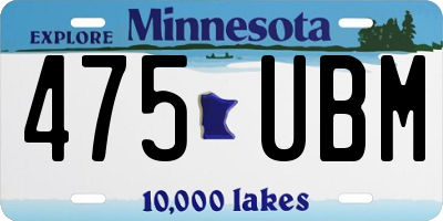MN license plate 475UBM