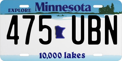 MN license plate 475UBN
