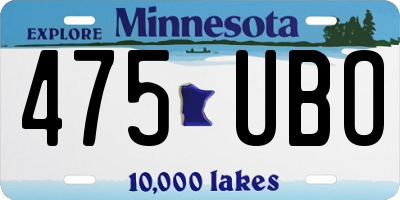 MN license plate 475UBO