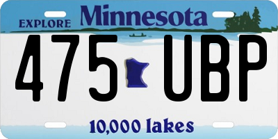 MN license plate 475UBP