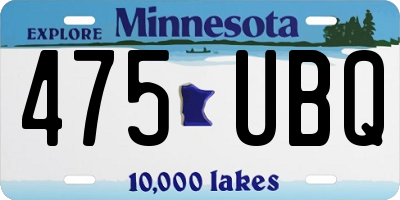 MN license plate 475UBQ