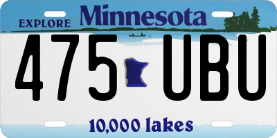 MN license plate 475UBU