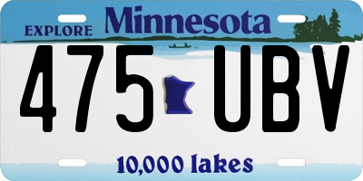 MN license plate 475UBV