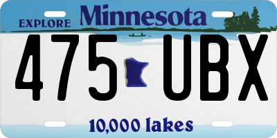 MN license plate 475UBX
