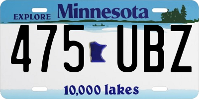 MN license plate 475UBZ