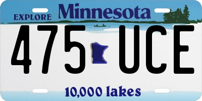 MN license plate 475UCE