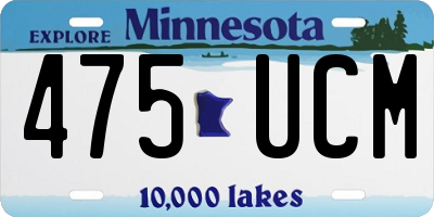 MN license plate 475UCM