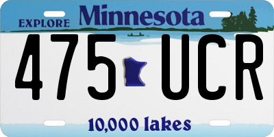 MN license plate 475UCR