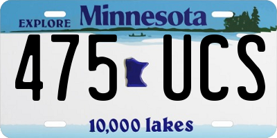 MN license plate 475UCS