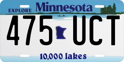 MN license plate 475UCT