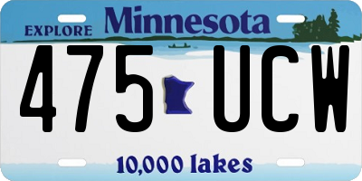 MN license plate 475UCW