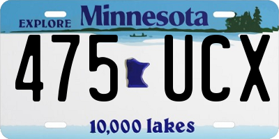 MN license plate 475UCX