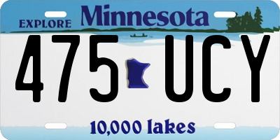 MN license plate 475UCY