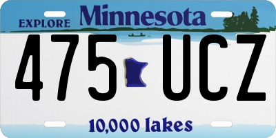 MN license plate 475UCZ
