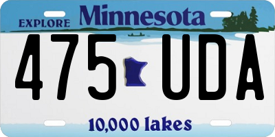 MN license plate 475UDA