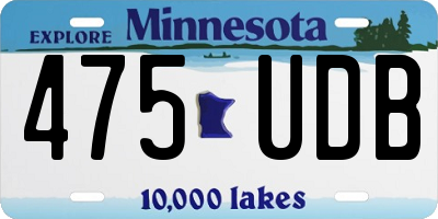 MN license plate 475UDB