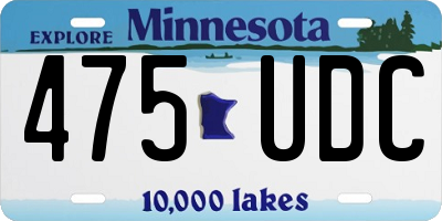 MN license plate 475UDC