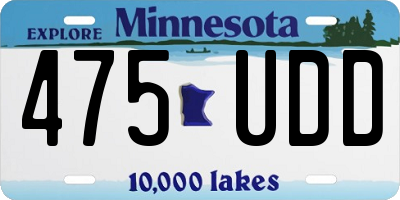 MN license plate 475UDD