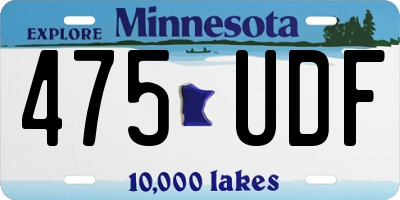 MN license plate 475UDF