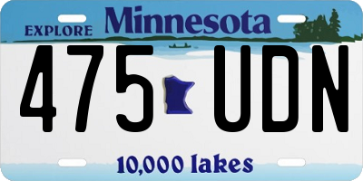 MN license plate 475UDN