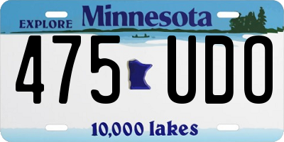 MN license plate 475UDO