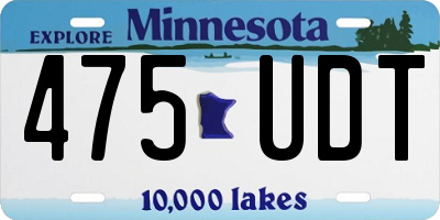 MN license plate 475UDT