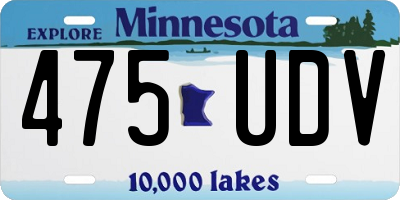 MN license plate 475UDV