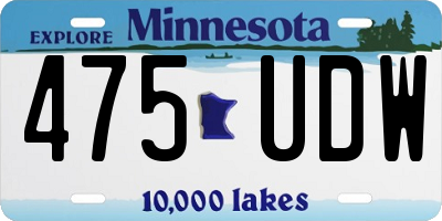 MN license plate 475UDW