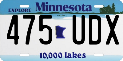 MN license plate 475UDX