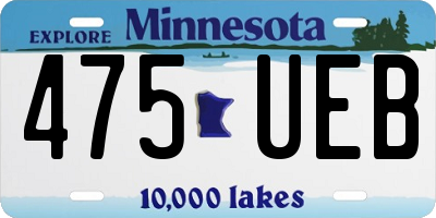 MN license plate 475UEB