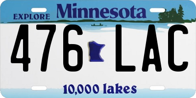 MN license plate 476LAC