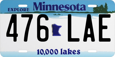 MN license plate 476LAE