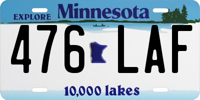 MN license plate 476LAF