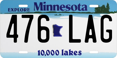 MN license plate 476LAG