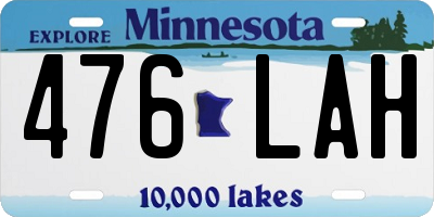 MN license plate 476LAH