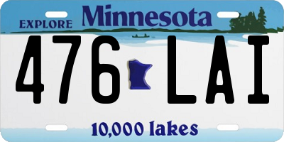 MN license plate 476LAI
