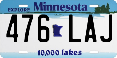 MN license plate 476LAJ