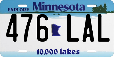 MN license plate 476LAL