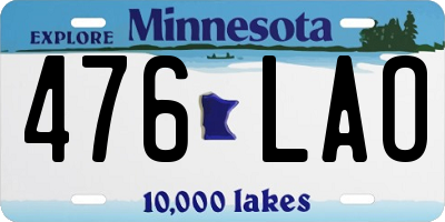 MN license plate 476LAO