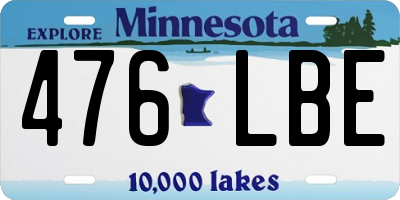 MN license plate 476LBE