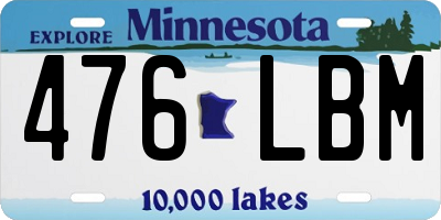 MN license plate 476LBM