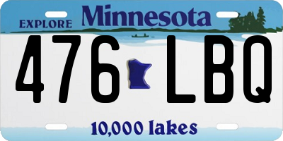 MN license plate 476LBQ