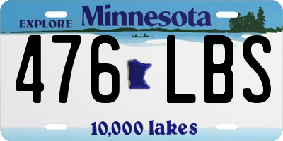 MN license plate 476LBS