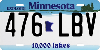 MN license plate 476LBV