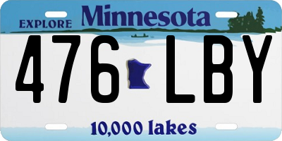 MN license plate 476LBY
