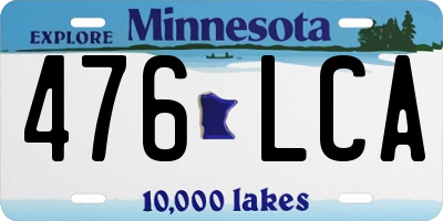 MN license plate 476LCA