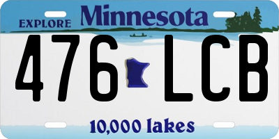 MN license plate 476LCB