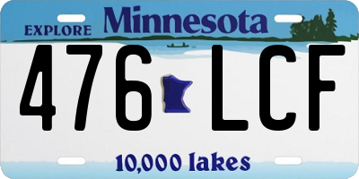 MN license plate 476LCF